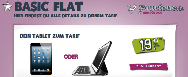 Yourfone Basic Flat mit iPad mini