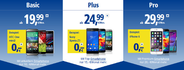 1&1 All-Net-Flat Plus und Pro ohne Handy