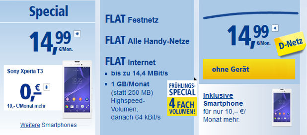 1&1 All-Net-Flat Special Vodafone D2 Netz