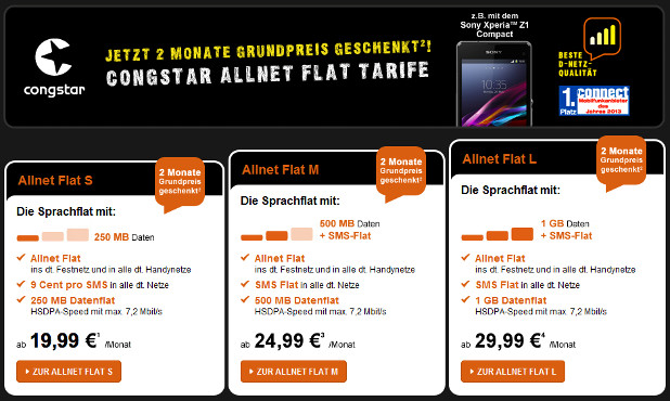 Congstar Aktion Allnet Flat 2 Monate kostenlos