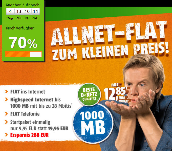 Crash-Tarife 1GB Telekom Allnet Flat
