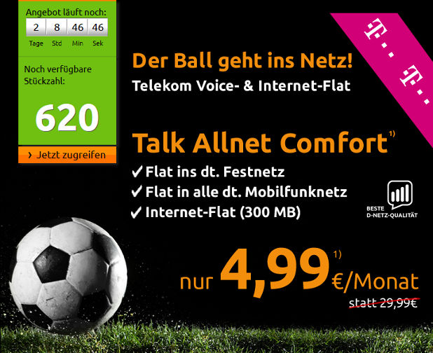 Deal: Mobilcom-Debitel Allnet Flat im Telekom Netz für 4,99 €