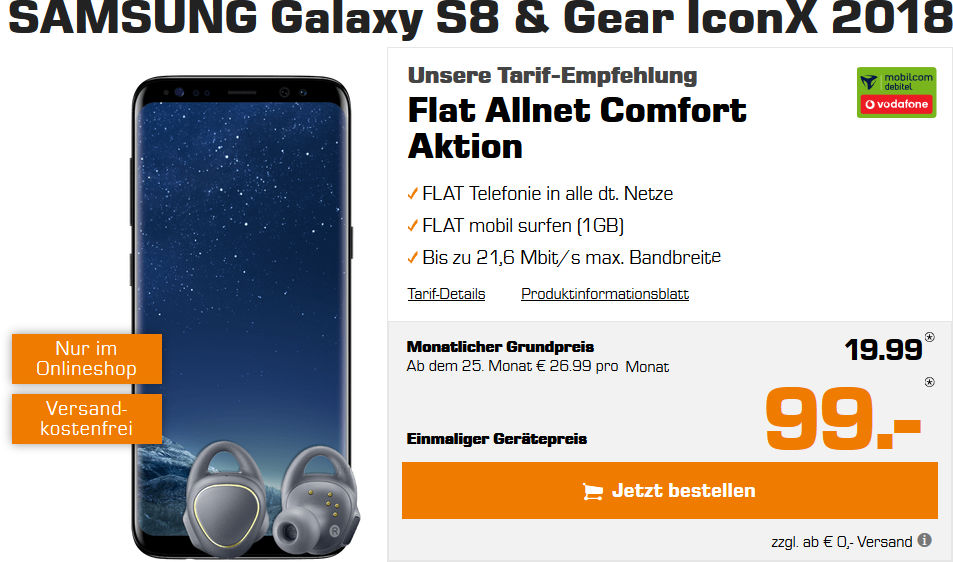 Galaxy S8 Allnet Flat Vertrag Saturn