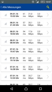 GMX 1und1 UMTS Speedtest