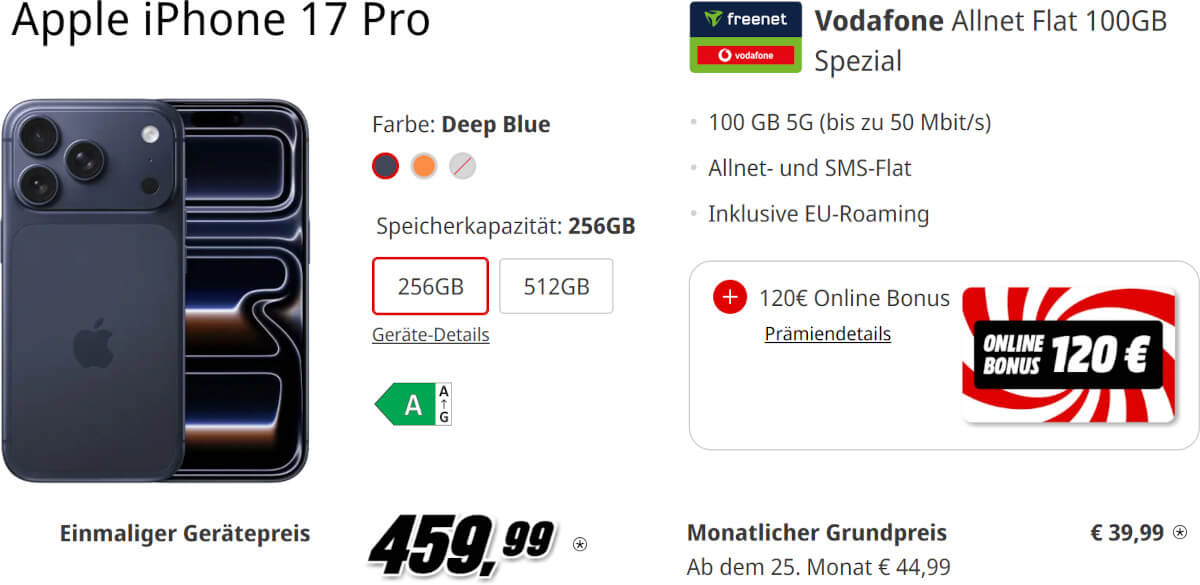 iPhone 17 Pro Vertrag MediaMarkt