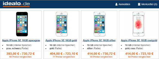 iPhone SE Preisvergleich ohne Vertrag