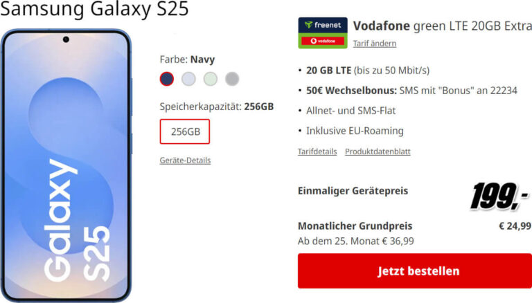 Note 20 Ultra Vertrag Media Markt MediaMarkt & Saturn: Samsung S25 mit Vertrag für 24,99 € mtl.