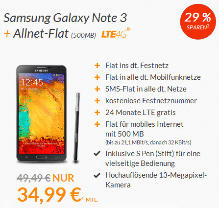 O2 Blue All-in M Samsung Galaxy Note 3