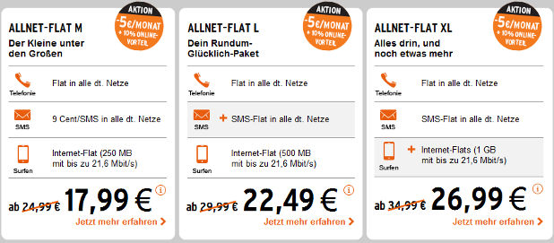 Otelo Allnet Flat Daten- und Preissenkung