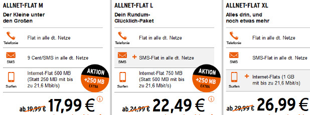 Otelo Handy-Flat Preissenkung Datenvolumen