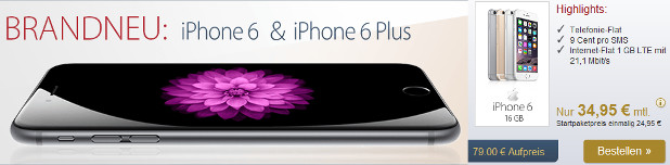 Premiumsim iPhone 6 1GB LTE Allnet Flat