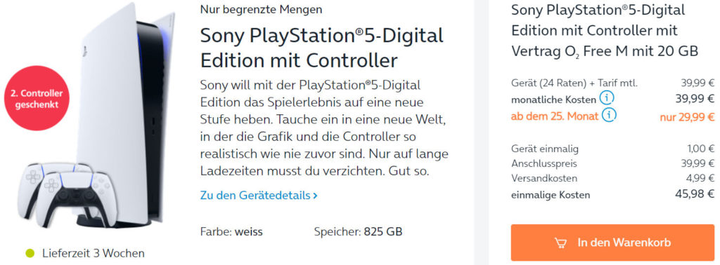 PS5 (Pro) mit Vertrag » DSL & Handyvertrag   Prämie ab 1
