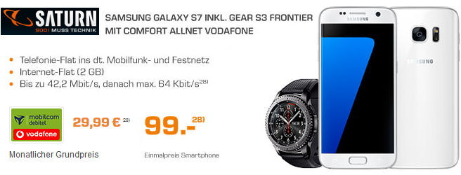 Saturn S7 Gear S3 Frontier Vodafone Flat