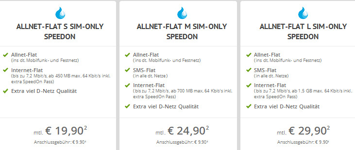 Sparhandy Allnet Flat S, M und L