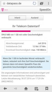 Telekom Datenvolumen abfragen