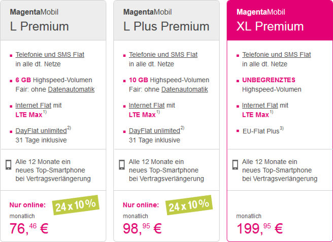 Telekom MagentaMobil XL Premium Flat ohne Begrenzung
